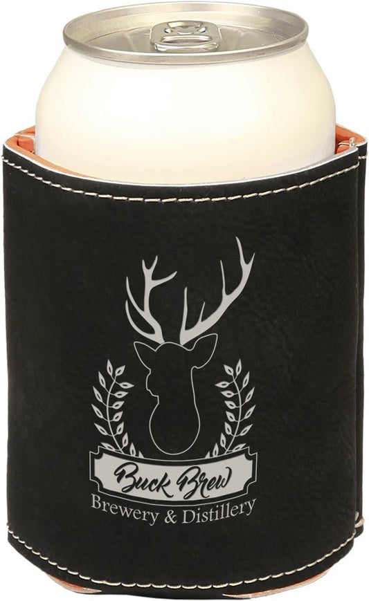 Customizable Leatherette Beverage Holder - Koozie