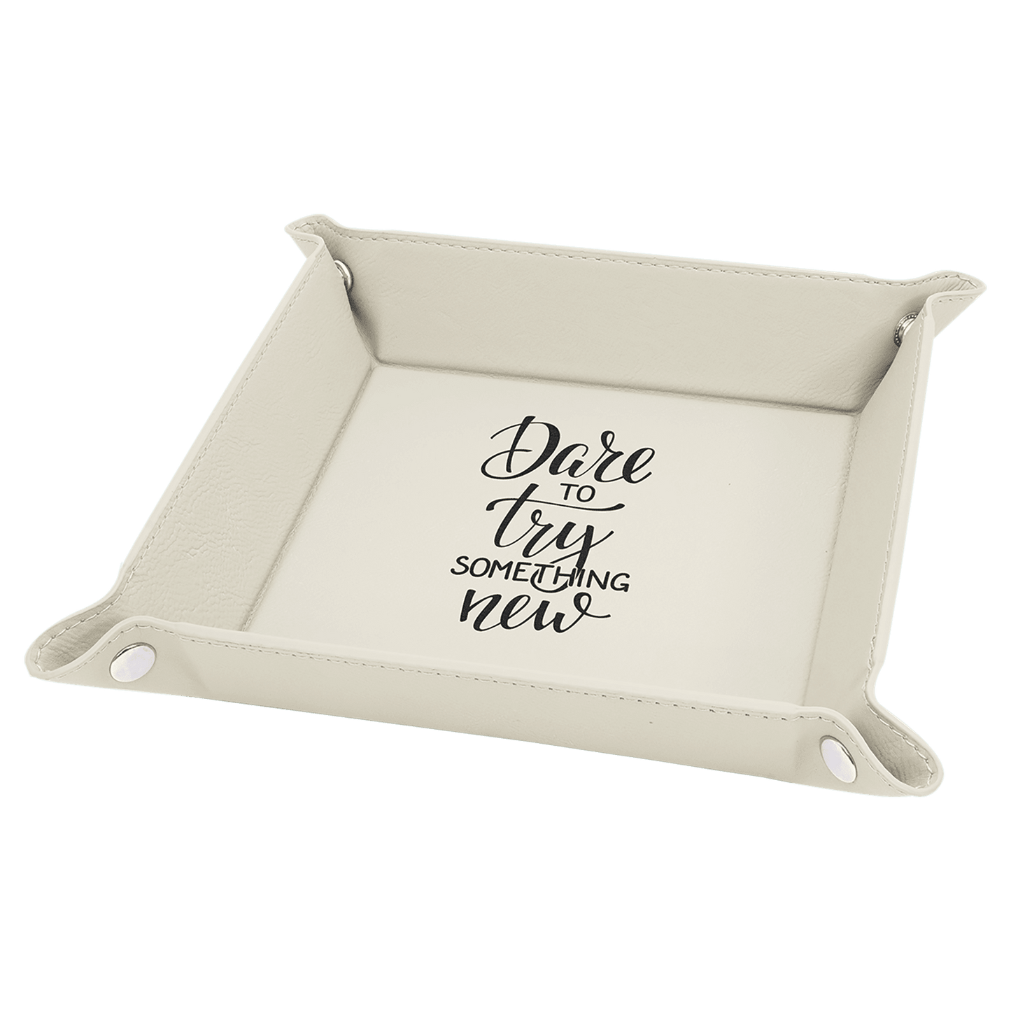 Customizable Leather Snap-Up Tray