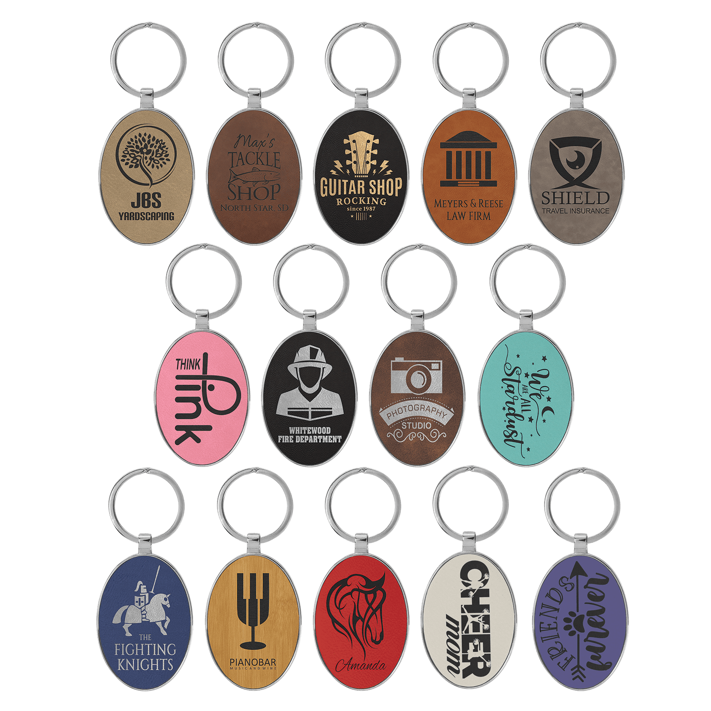 Leather Keychain - Round