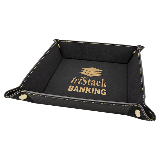 Customizable Leather Snap-Up Tray
