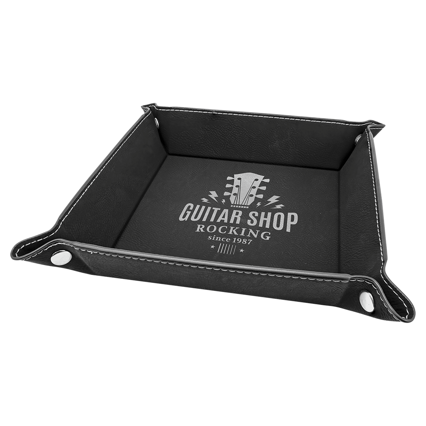 Customizable Leather Snap-Up Tray